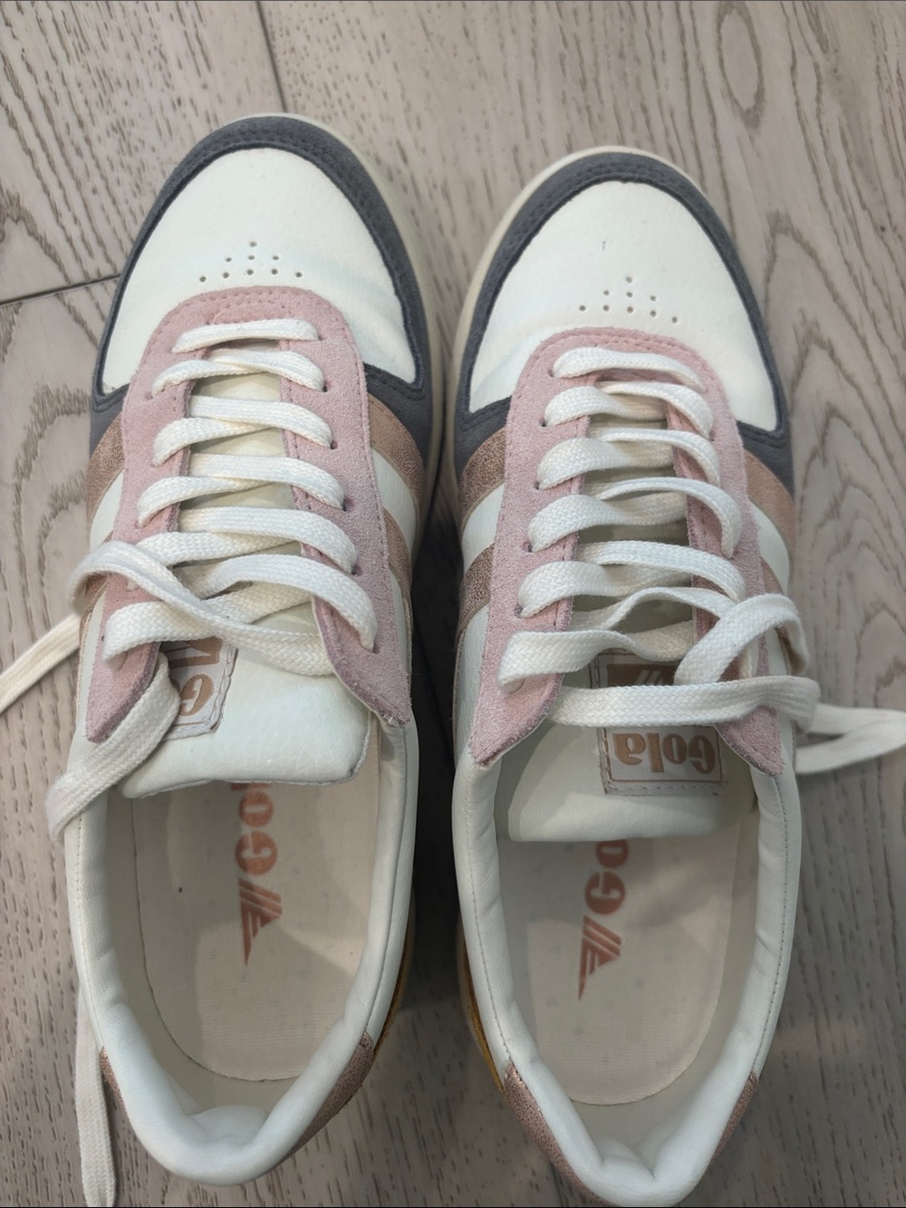 Gola Women's White, Pink & Gray Retro Sneakers